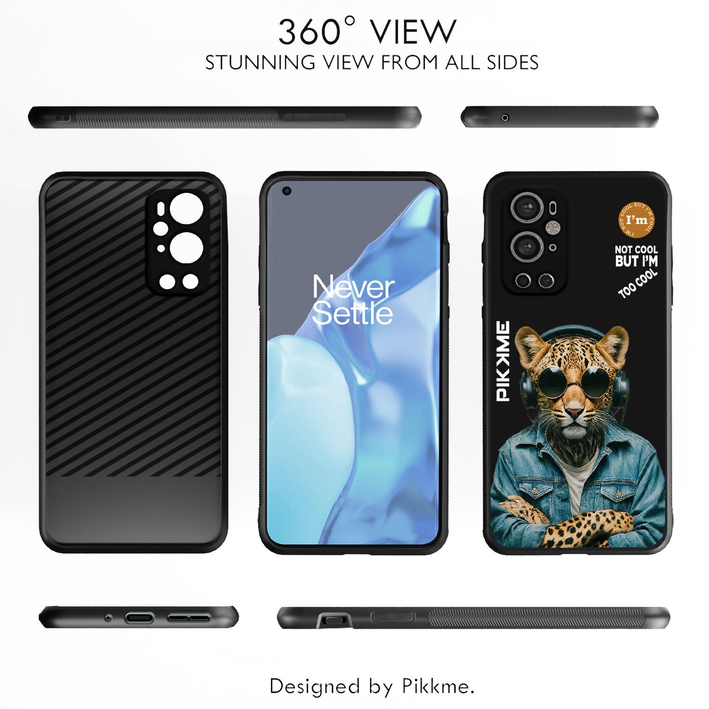 Pikkme Back Cover Pc Tpu + Printed Cool Funky Stylish Black Leopard Swag Raised Edges Camera Protection |Bumper Case For OnePlus 9 Pro (Design 04)