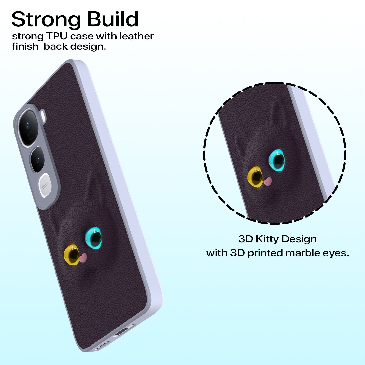 Pikkme Vivo Y400 Pro 5G kitty Back Cover (Purple)