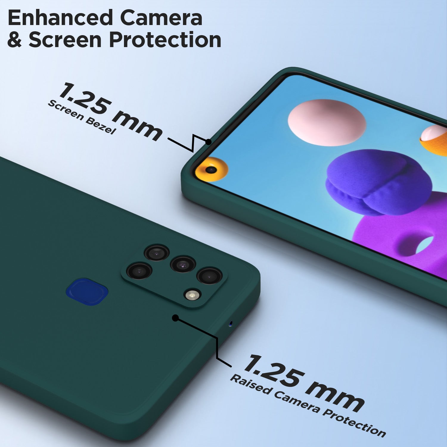 Pikkme Samsung Galaxy A21s Liquid Silicone Back Cover | Green