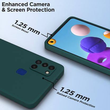 Pikkme Samsung Galaxy A21s Liquid Silicone Back Cover | Green