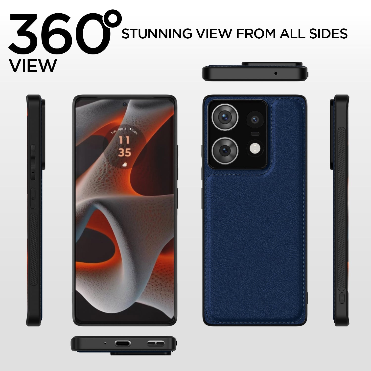 Pikkme Moto Edge 50 pro 5G Leatherback Back Case | Blue