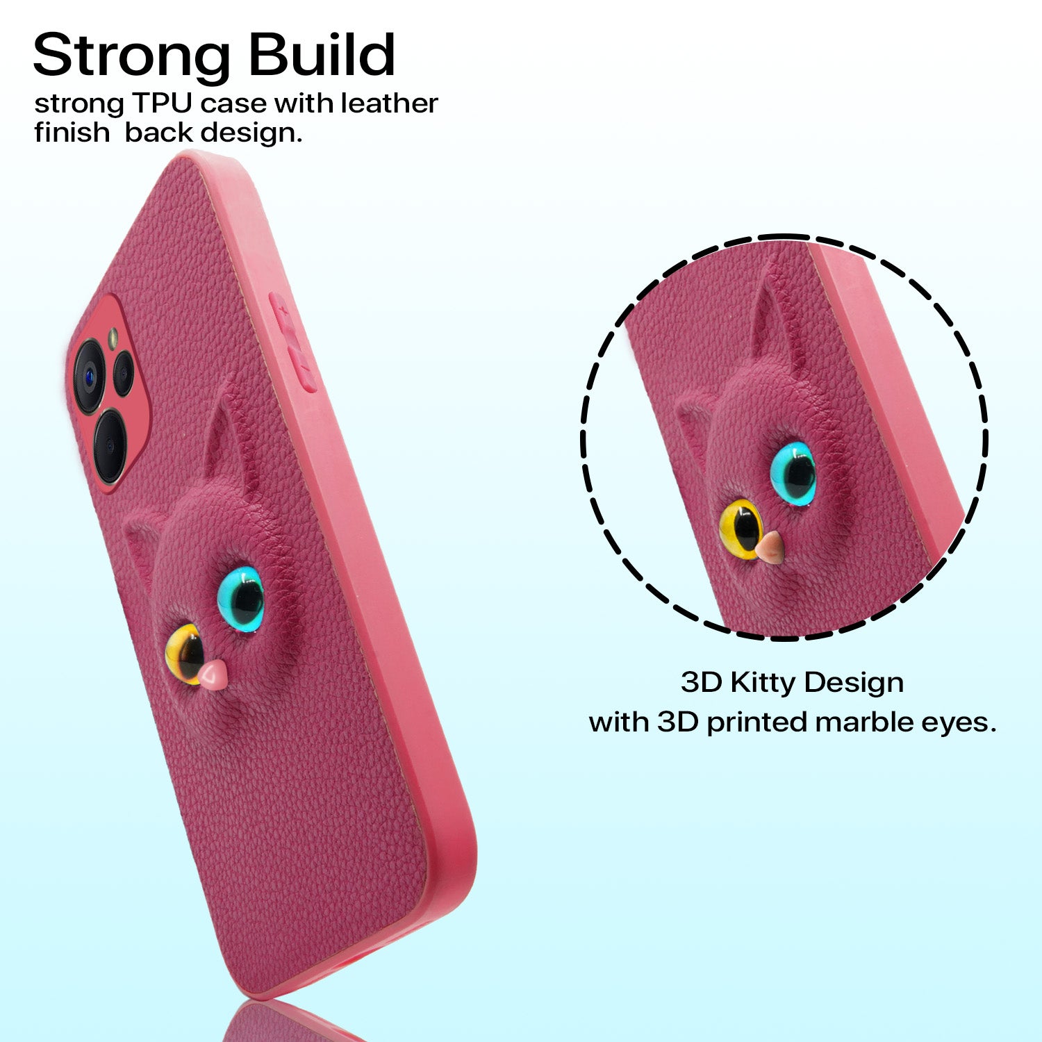 Pikkme Realme 9i 5G Kitty Back Cover (Pink)