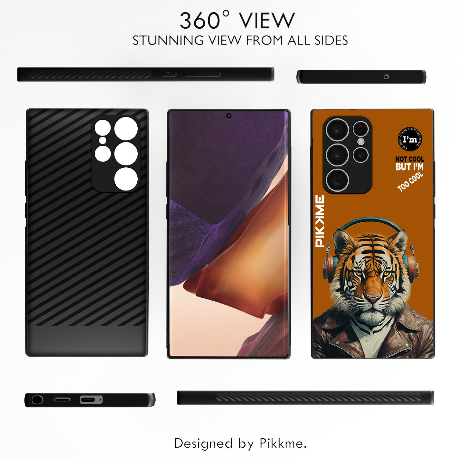 Pikkme Brown Tiger Swag  Samsung Galaxy S23 Ultra 5G NIm2 Back Cover (Design 09)