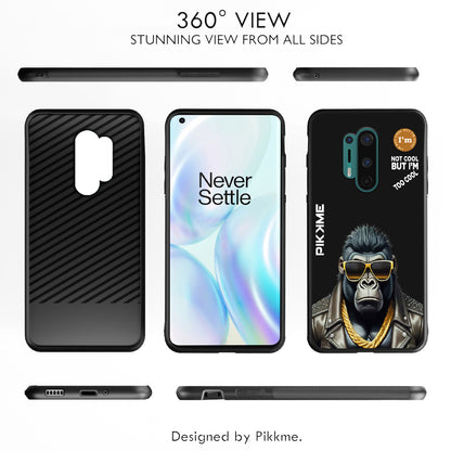 Pikkme Back Cover Pc Tpu + Printed Cool Funky Stylish Black Gorilla Swag Raised Edges Camera Protection |Bumper Case For OnePlus 8 Pro (Design 07)