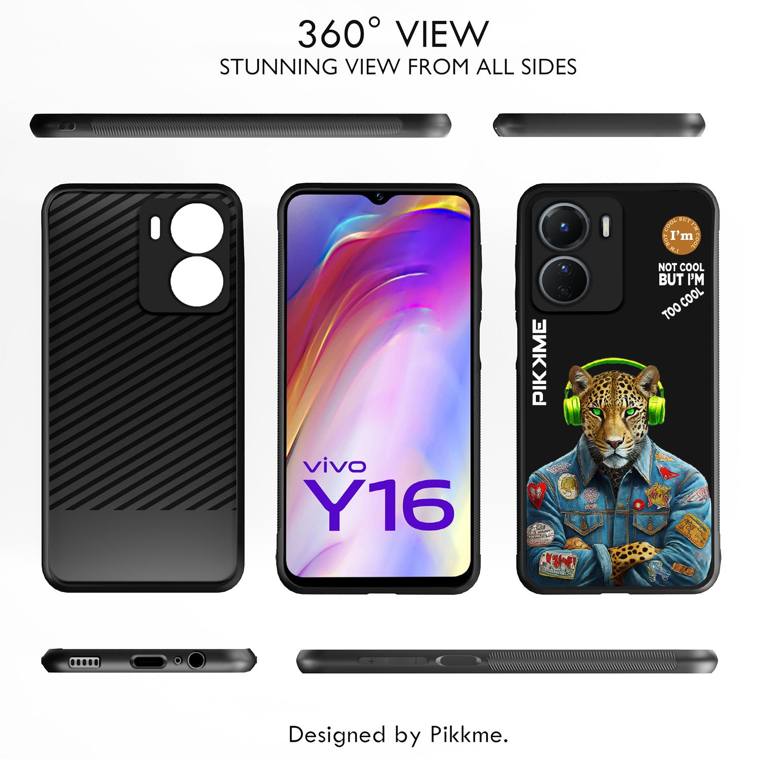Pikkme Black Leopard Swag  Vivo Y16 Nim2 Back Cover (Design 03)