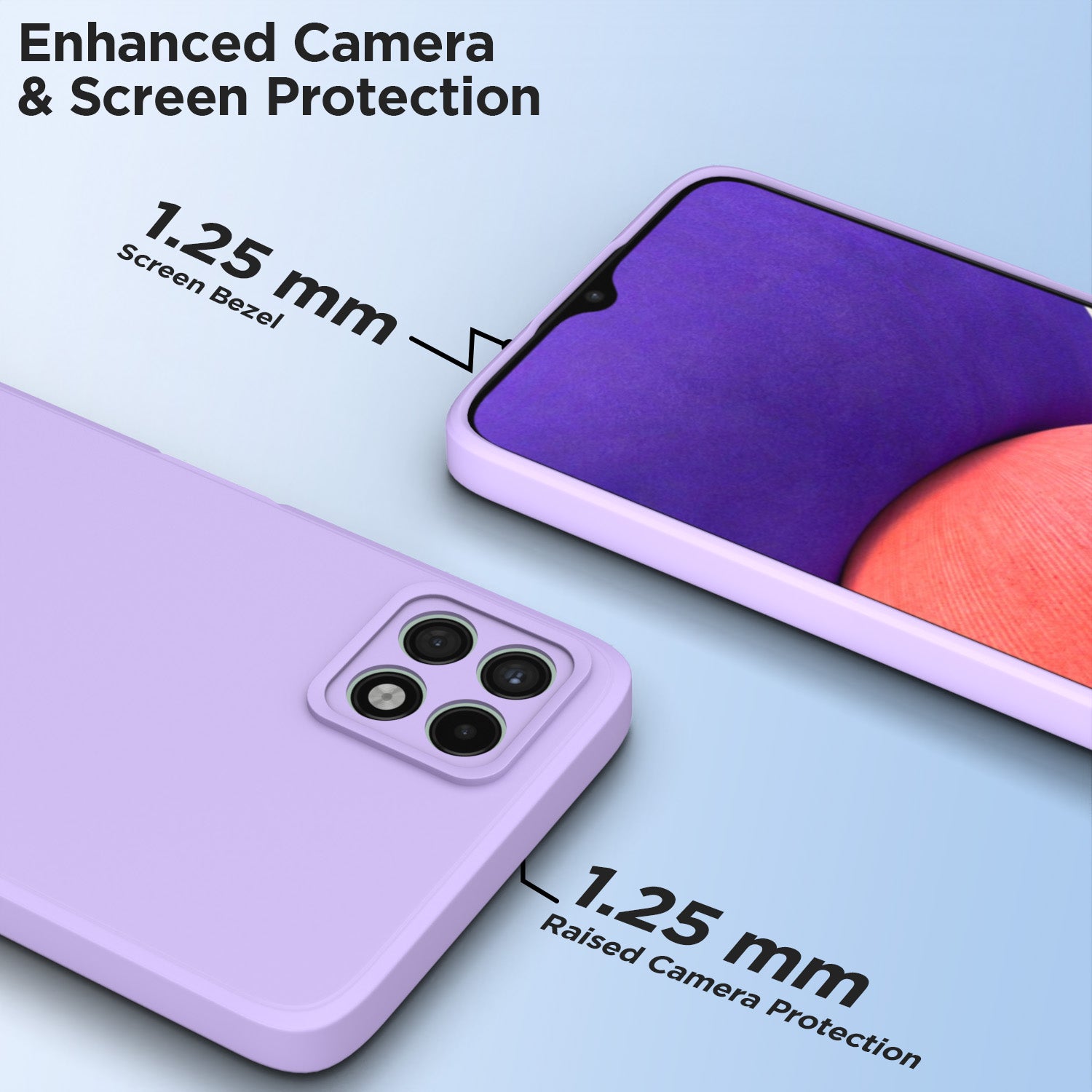Pikkme Samsung Galaxy A22 5G Liquid Silicone Back Cover | Purple