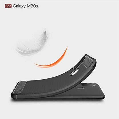Pikkme Samsung Galaxy M21 2021 / M30S / M21 Hybrid Carbon Fiber Back Cover | Black