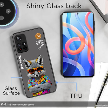 Pikkme Back Cover Pc Tpu + Printed Cool Funky Stylish Grey Wolf Swag Raised Edges Camera Protection |Bumper Case For Redmi Note 11T (Design 01)