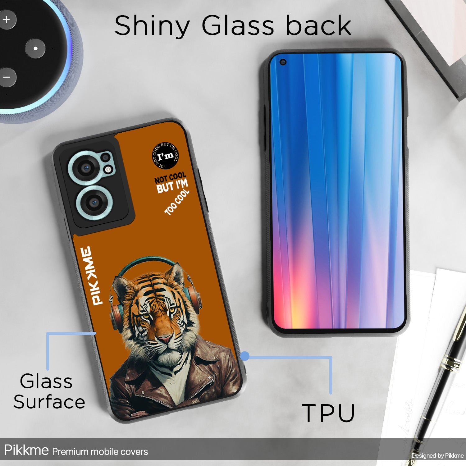 Pikkme Back Cover Pc Tpu + Printed Cool Funky Stylish Brown Tiger Swag Raised Edges Camera Protection |Bumper Case For OnePlus Nord Ce 2 5G