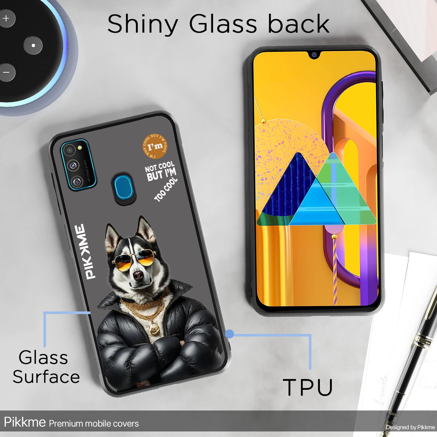 Pikkme Grey Dog Swag  Samsung Galaxy M30s Nim2 Back Cover (Design 02)