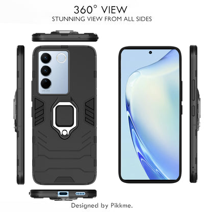 Pikkme Vivo V27 / V27 Pro 5G D5 Tough Armor Back Cover | Black