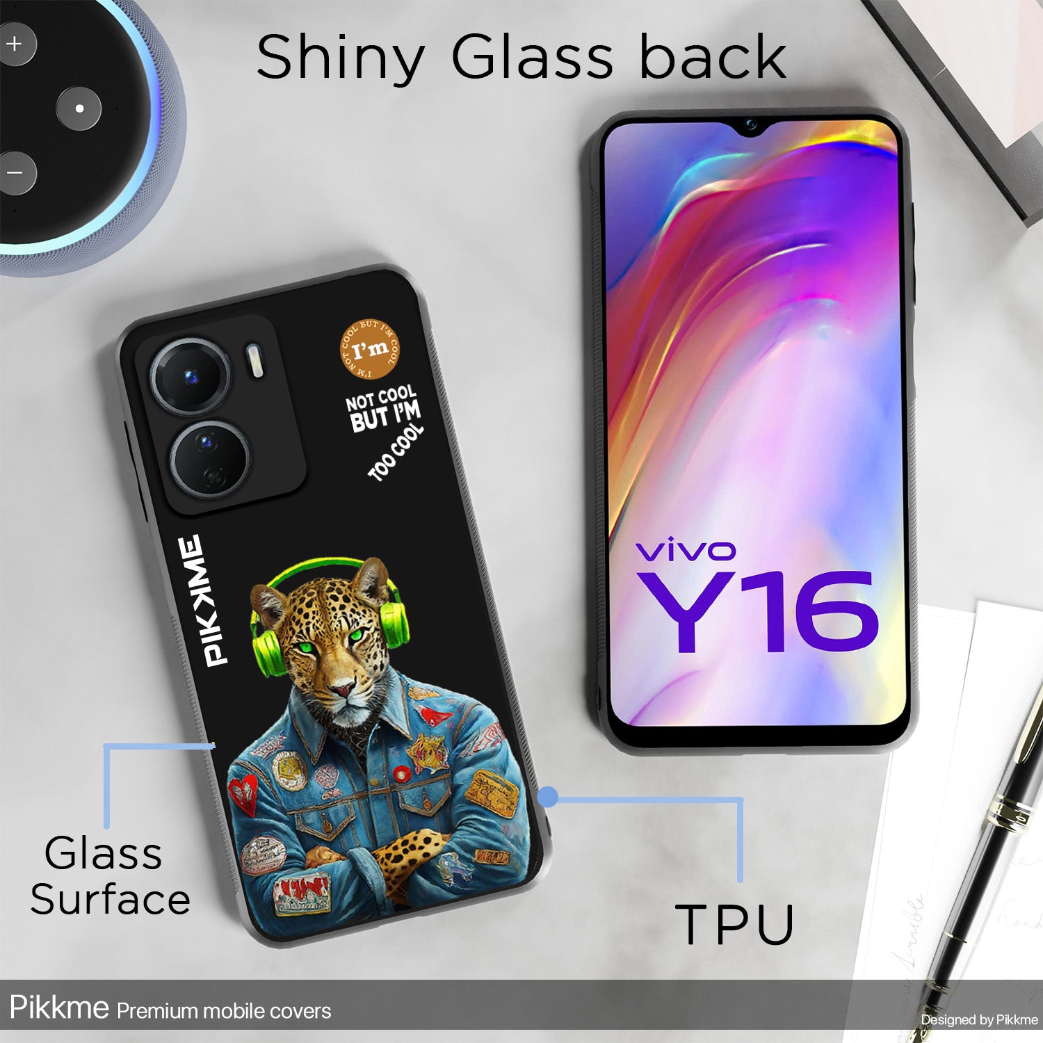 Pikkme Black Leopard Swag  Vivo Y16 Nim2 Back Cover (Design 03)