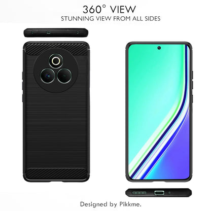 Pikkme Realme 14 Pro Plus 5G / Realme P3 Pro 5G  Hybrid Carbon Fiber Back Cover (Black)