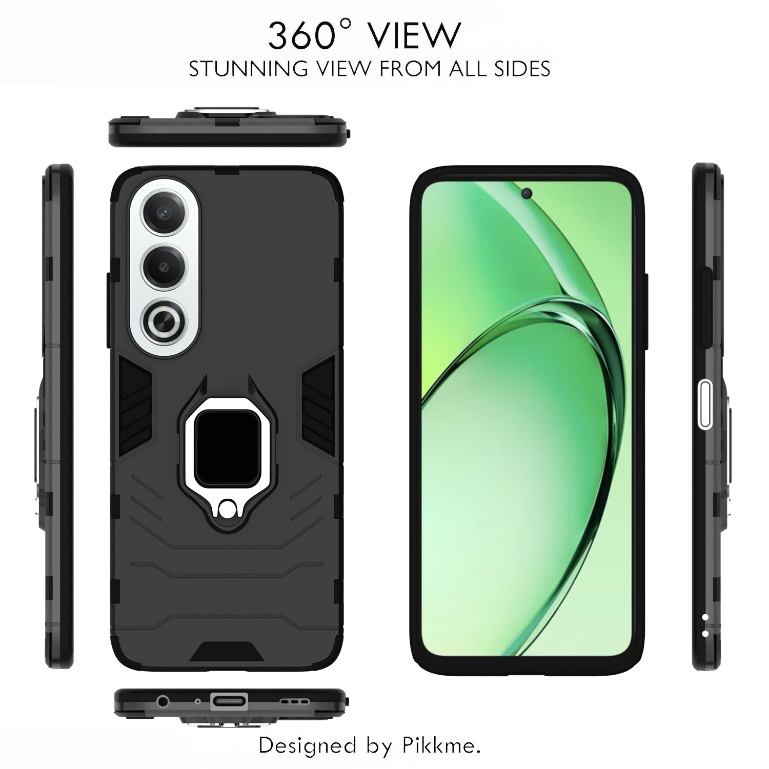 Pikkme Oppo K12x 5G D5 Tough Armor Back Cover (Black)