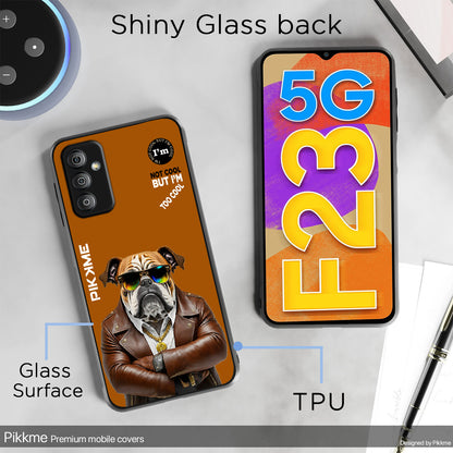 Pikkme Back Cover Pc Tpu + Printed Cool Funky Stylish Brown Dog Swag Raised Edges Camera Protection |Bumper Case For Samsung Galaxy M13 (Design 10)