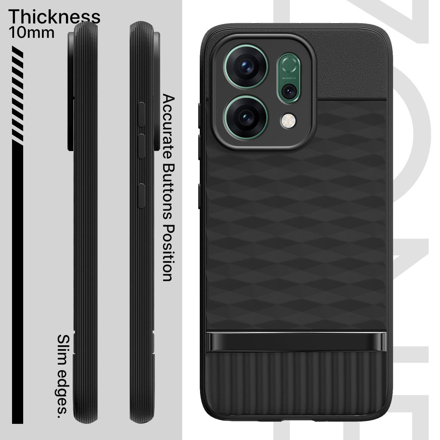 Pikkme Oppo Reno 14 5G Shockproof Soft Flexible Gencase Back cover (Black)