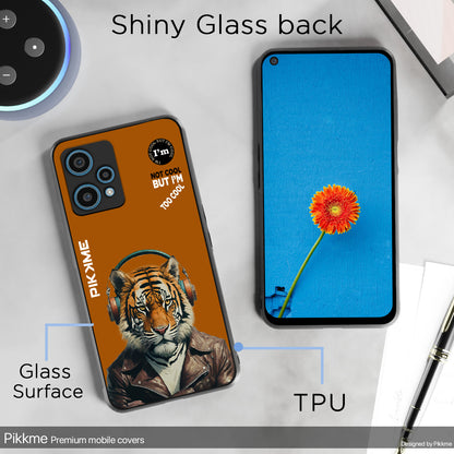 Pikkme Back Cover Pc Tpu + Printed Cool Funky Stylish Brown Tiger Swag Raised Edges Camera Protection |Bumper Case For Realme 9 Pro (Design 09)