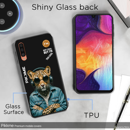 Pikkme Back Cover Pc Tpu + Printed Cool Funky Stylish Black Leopard Swag Raised Edges Camera Protection |Bumper Case For Samsung Galaxy A50 (Design 04)