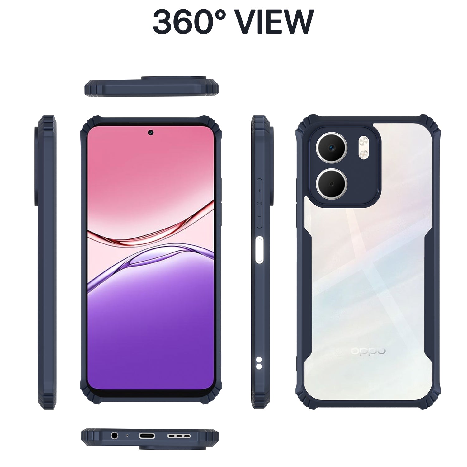 Pikkme Oppo A5x Eagle Clear Transparent Back Cover (Blue)