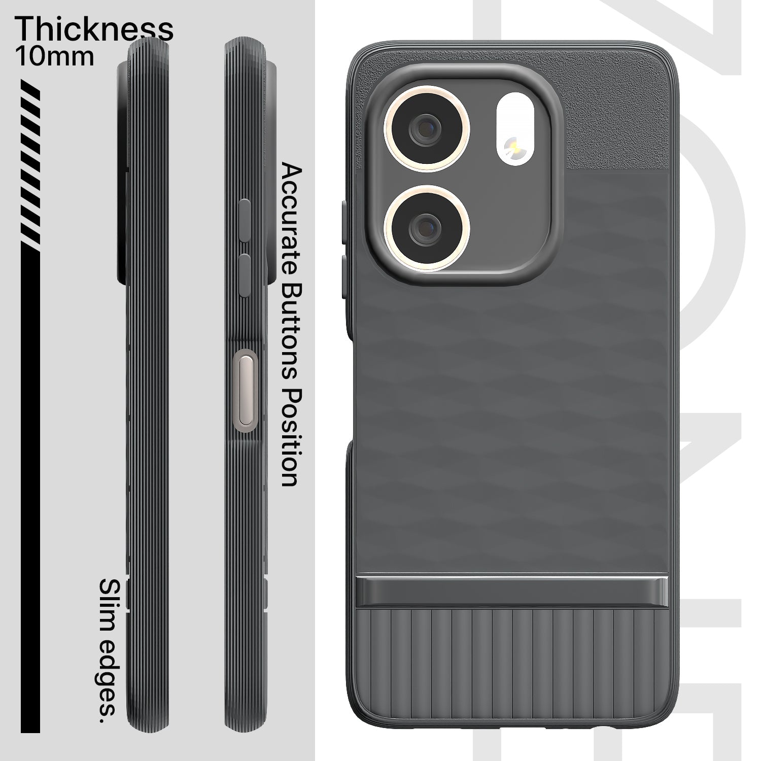 Pikkme Oppo A5x Shockproof Soft Flexible Gencase Back Cover (Grey)