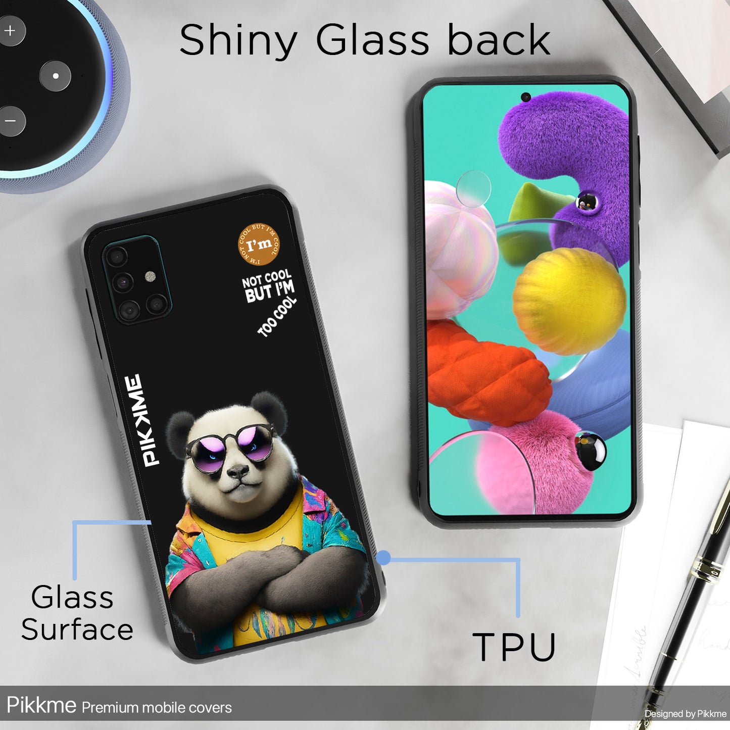 Pikkme Back Cover Pc Tpu + Printed Cool Funky Stylish Black Panda Swag Raised Edges Camera Protection |Bumper Case For Samsung Galaxy A51 (Design 05)