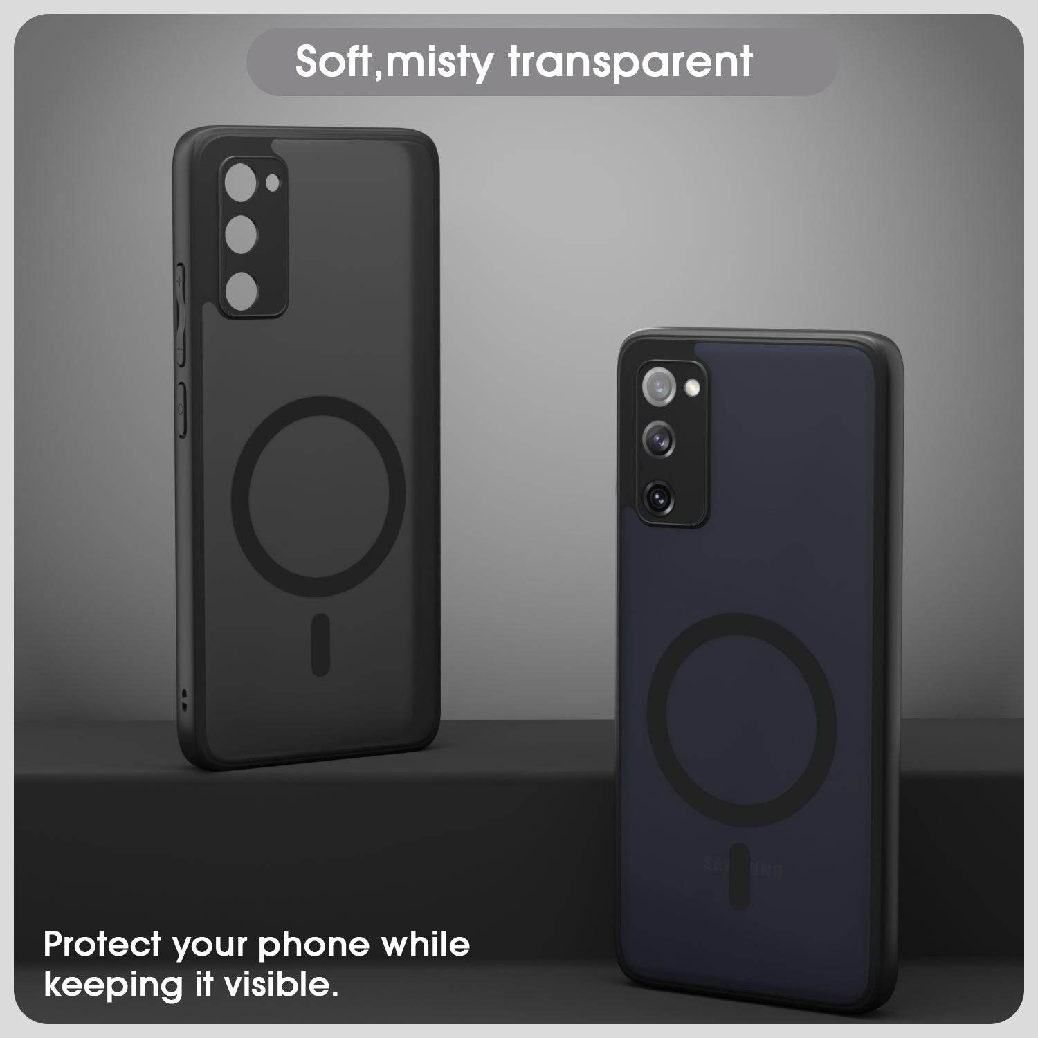 Pikkme Samsung Galaxy S20 Fe 5G Eagle 2 Mag-Safe Smoke Shockproof Hard Transparent Back Cover (Black)