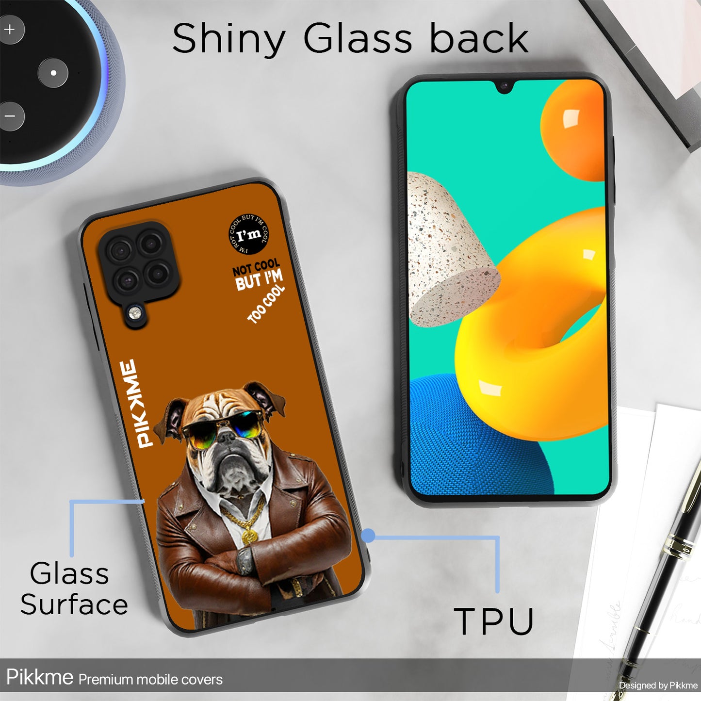 Pikkme Back Cover Pc Tpu + Printed Cool Funky Stylish Brown Dog Swag Raised Edges Camera Protection |Bumper Case For Samsung Galaxy M32 4G (Design 10)