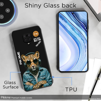 Pikkme Back Cover Pc Tpu + Printed Cool Funky Stylish Black Leopard Swag Raised Edges Camera Protection |Bumper Case For Redmi Note 9 Pro (Design 04)