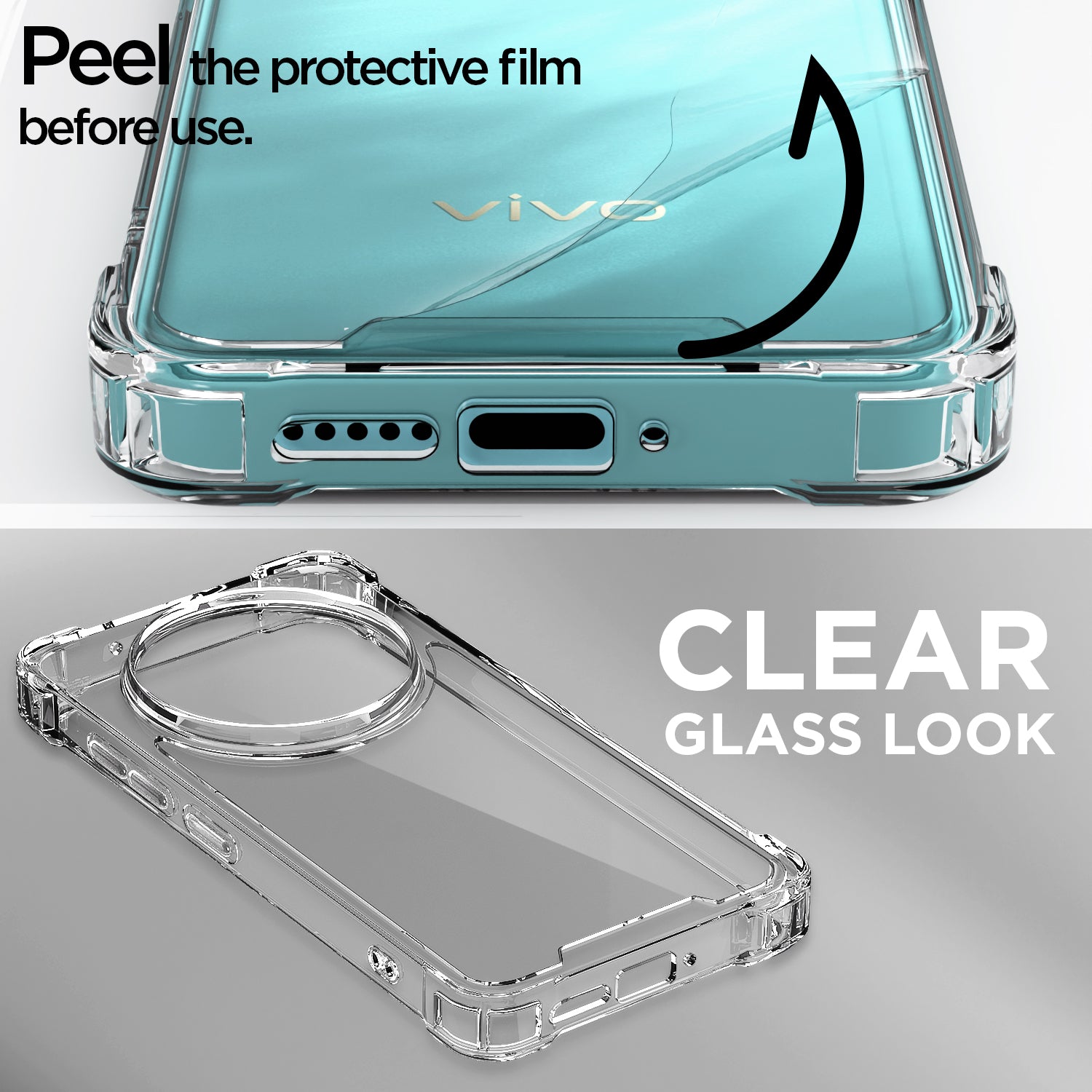 Pikkme Vivo T4 5G / iQoo Z10 5G PC + TPU Clear Transparent  Back Cover (Transparent)