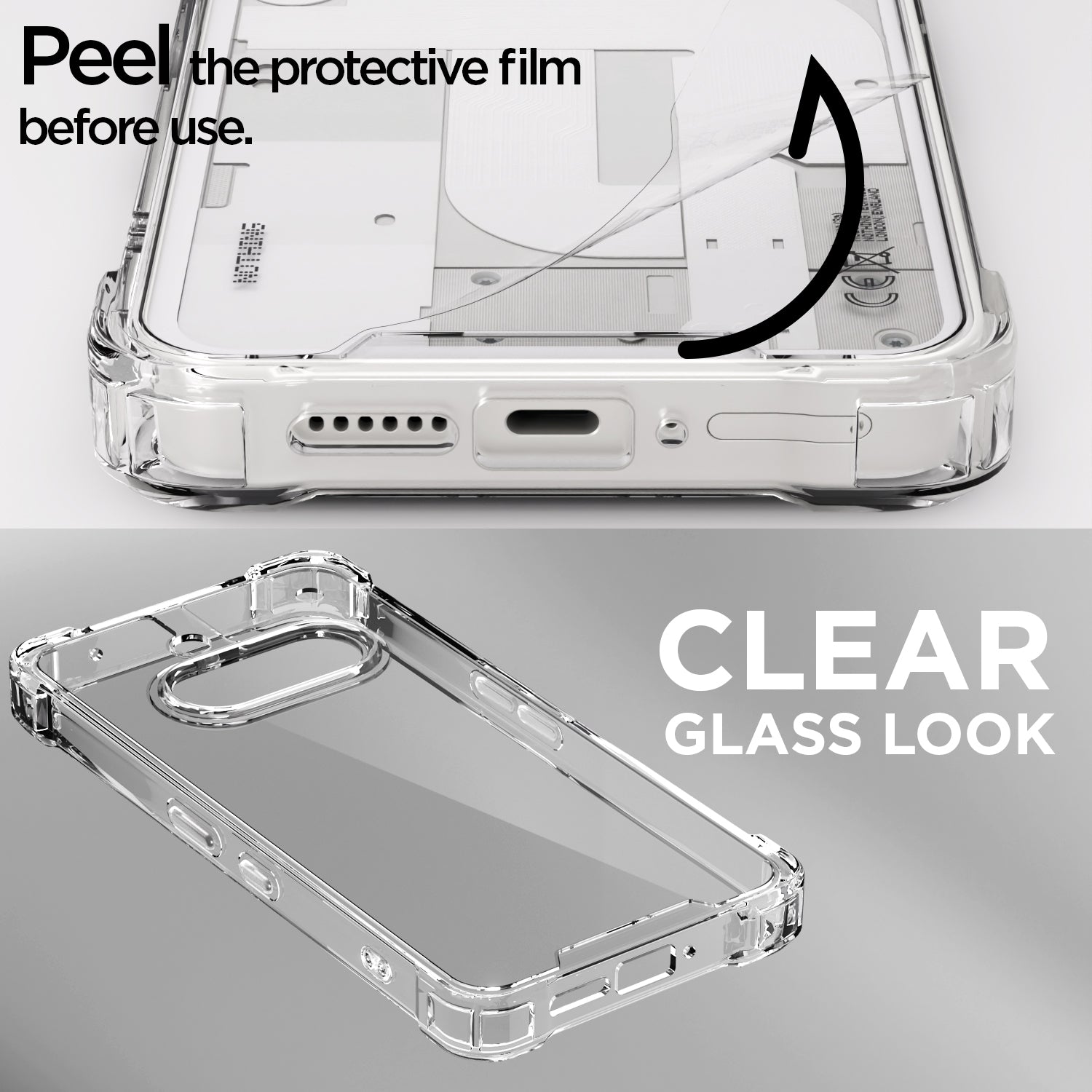 Pikkme Nothing Phone 3a Pro 5G PC + TPU Crystal Clear Transparent Back Cover (Transparent)