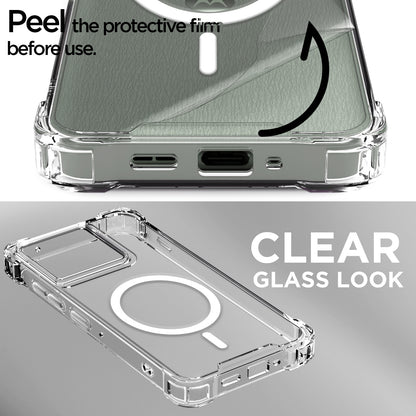 Pikkme Motorola Moto Edge 60 Pro 5G Mag-Safe Shockproof PC + TPU Back Cover (Transparent)