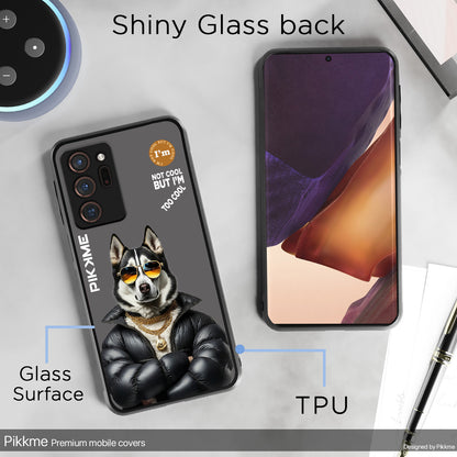 Pikkme Back Cover Pc Tpu + Printed Cool Funky Stylish Grey Dog Swag Raised Edges Camera Protection |Bumper Case For Samsung Galaxy Note 20 Ultra (Design 02)