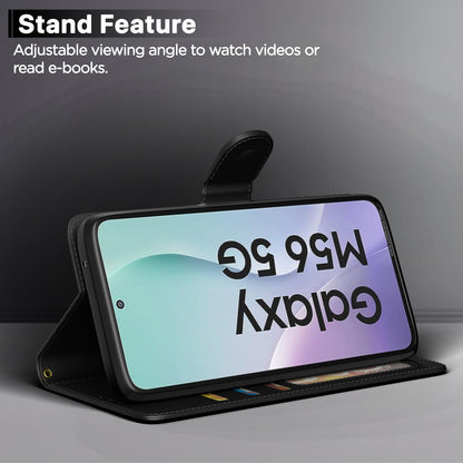 Pikkme Samsung Galaxy M56 5G Vintage Flip Cover (Black)