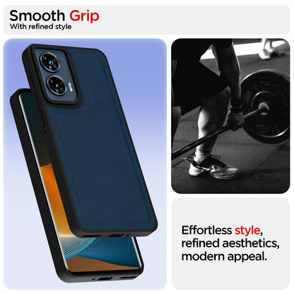 Pikkme Motorola Moto Edge 50 Fusion 5G Premium Super Soft-Touch Leatherback Case (Blue)