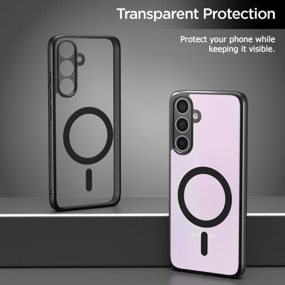 Pikkme Samsung Galaxy M35 5G Eagle 2 Mag-Safe Shockproof Hard Transparent Back Cover (Black)