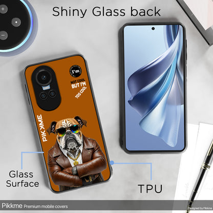 Pikkme Back Cover Pc Tpu + Printed Cool Funky Stylish Brown Dog Swag Raised Edges Camera Protection |Bumper Case For Oppo Reno 10 5G (Design 10)