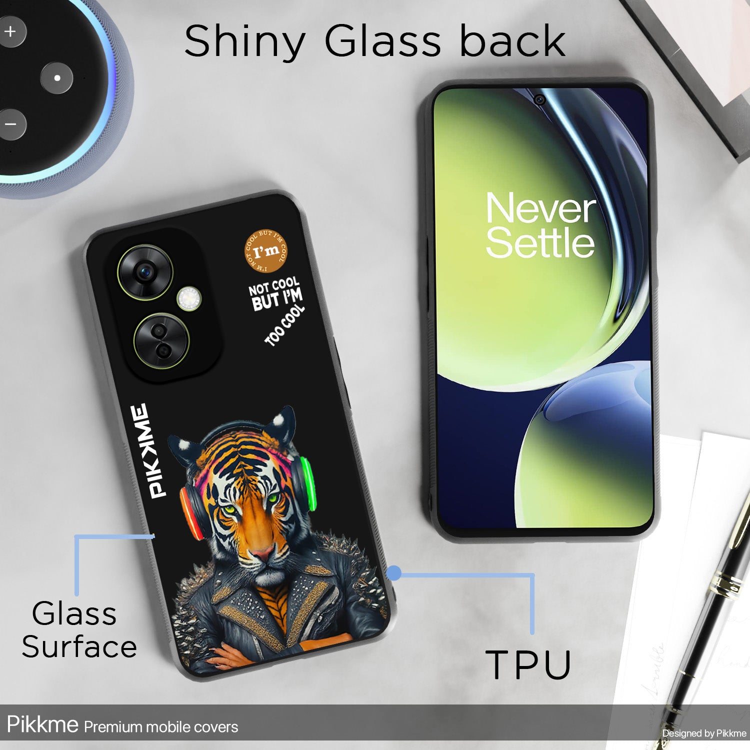 Pikkme Back Cover Pc Tpu + Printed Cool Funky Stylish Black Tiger Swag Raised Edges Camera Protection |Bumper Case For OnePlus Nord Ce 3 Lite 5G