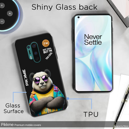 Pikkme Back Cover Pc Tpu + Printed Cool Funky Stylish Black Panda Swag Raised Edges Camera Protection |Bumper Case For OnePlus 8 Pro (Design 05)