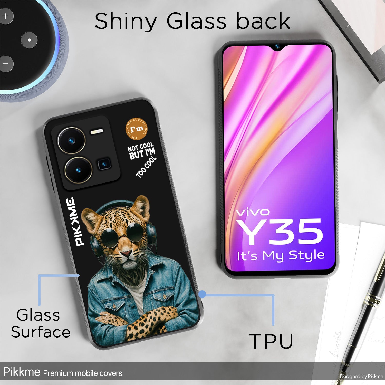 Pikkme Black Leopard Swag Vivo Y35 Nim2 Back Cover (Design 04)
