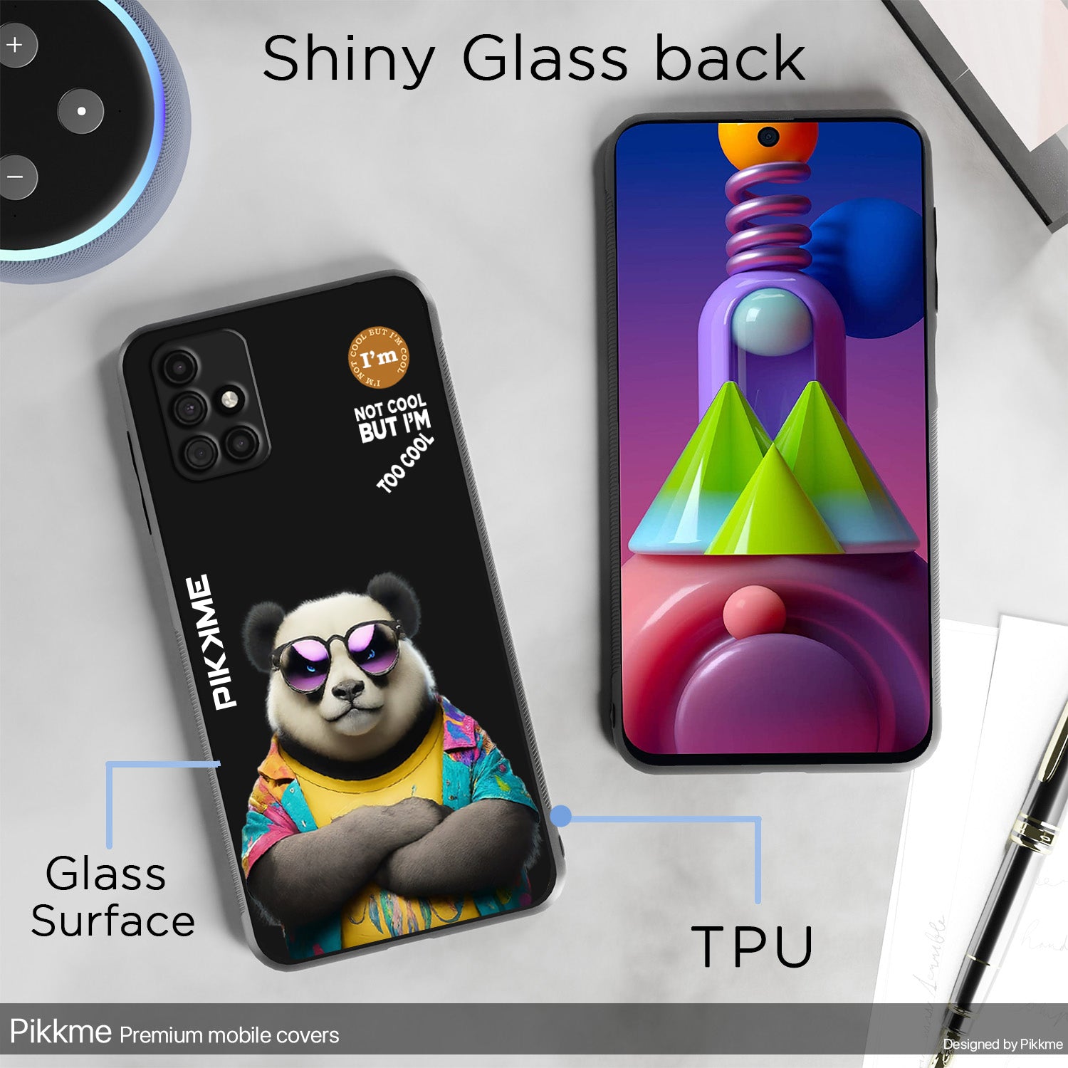 Pikkme Black Panda Swag  Samsung Galaxy M31s Nim2 Back Cover (Design 05)