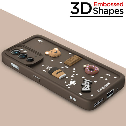 Pikkme OnePlus 9RT 5G Cute Fun Cartoon 3D Bear Coffee Back Cover (Brown)