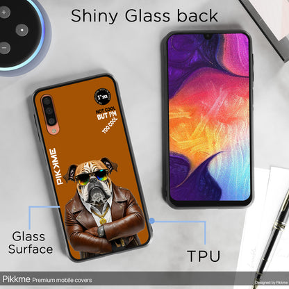 Pikkme Back Cover Pc Tpu + Printed Cool Funky Stylish Brown Dog Swag Raised Edges Camera Protection |Bumper Case For Samsung Galaxy A50 (Design 10)