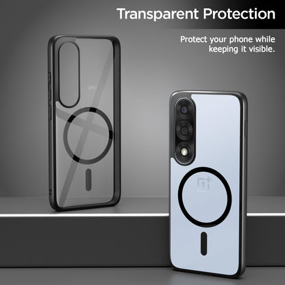 Pikkme OnePlus Nord 5 5G Eagle 2 Mag-Safe Shockproof Hard Transparent Back Cover (Black)