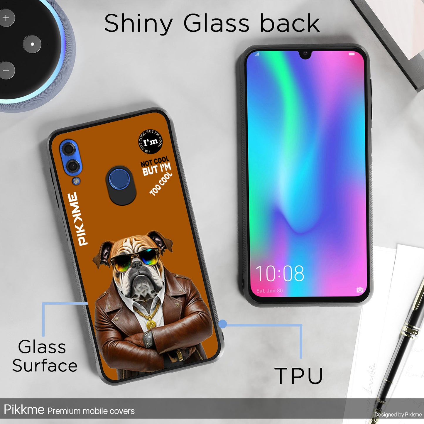 Pikkme Back Cover Pc Tpu + Printed Cool Funky Stylish Brown Dog Swag Raised Edges Camera Protection |Bumper Case For Honor 10 Lite (Design 10)