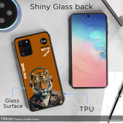 Pikkme Back Cover Pc Tpu + Printed Cool Funky Stylish Brown Tiger Swag Raised Edges Camera Protection |Bumper Case For Samsung Galaxy S10 Lite (Design 09)