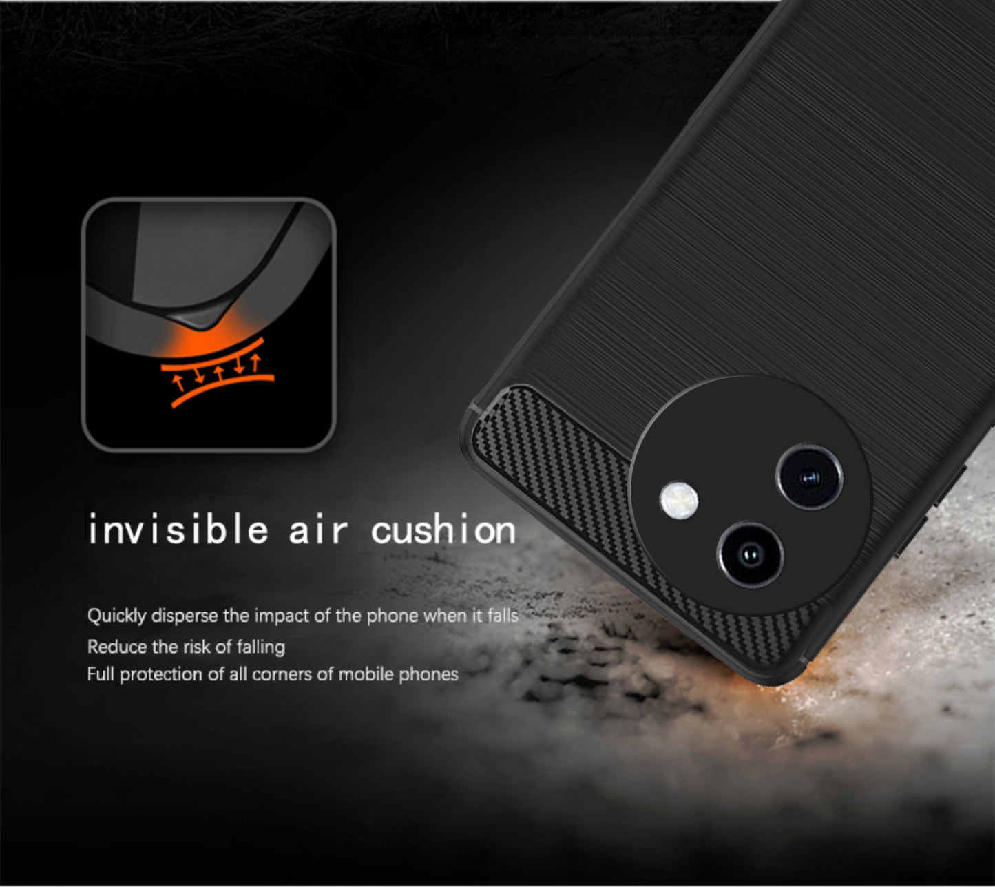 Pikkme Vivo Y200i 5G Hybrid Carbon Fibre Back Cover(Black)