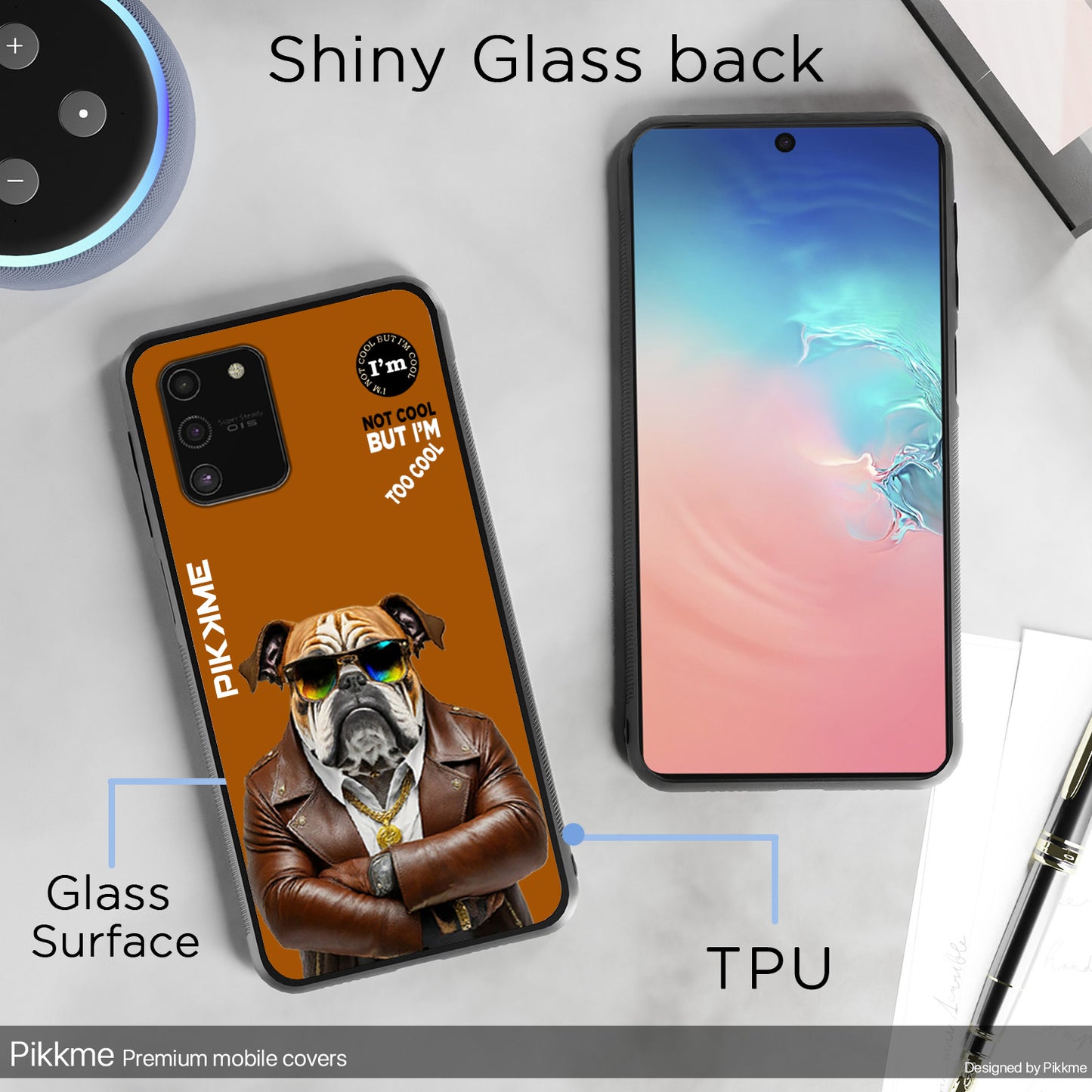 Pikkme Back Cover Pc Tpu + Printed Cool Funky Stylish Brown Dog Swag Raised Edges Camera Protection |Bumper Case For Samsung Galaxy S10 Lite (Design 10)