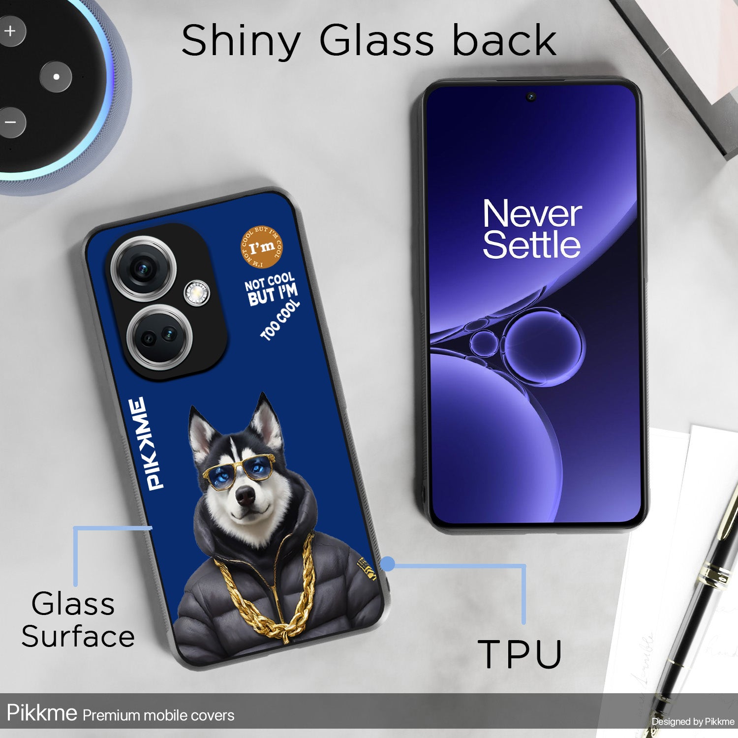 Pikkme Back Cover Pc Tpu + Printed Cool Funky Stylish Blue Dog Swag Raised Edges Camera Protection |Bumper Case For OnePlus Nord Ce 3 5G