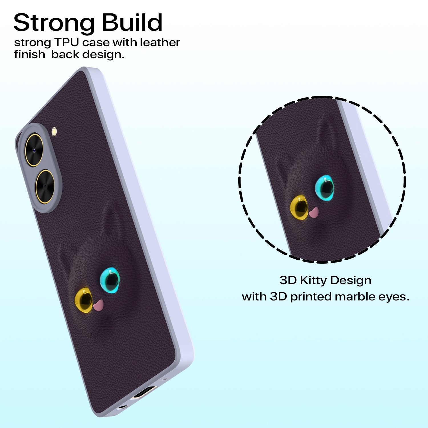 Pikkme Poco C71 / Redmi A5 Kitty Back Cover (Purple)