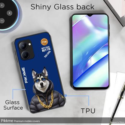 Pikkme Back Cover Pc Tpu + Printed Cool Funky Stylish Blue Dog Swag Raised Edges Camera Protection |Bumper Case For Realme C33 (Design 08)